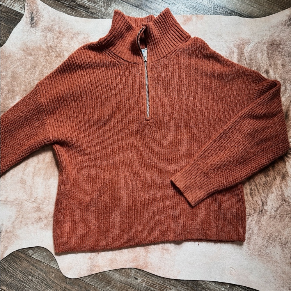Rust Half-Zip Women's Sweater